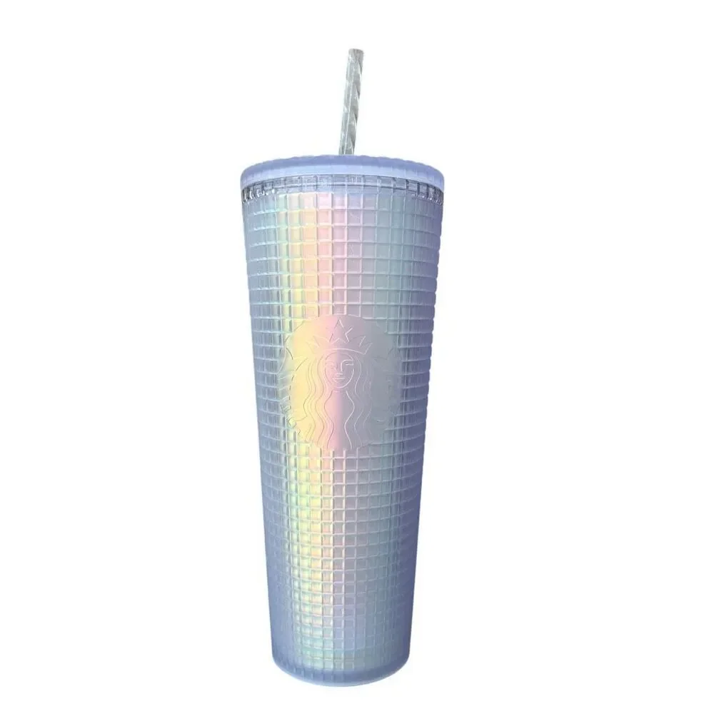 Starbucks Iridescent Unicorn Grid Venti Tumbler 24oz cold cup holographic New